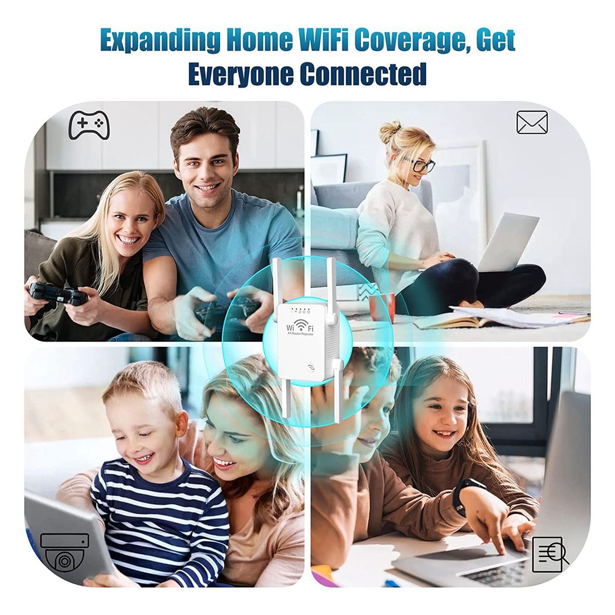 WiFi Extender Signal Booster 300Mbps Wireless WiF