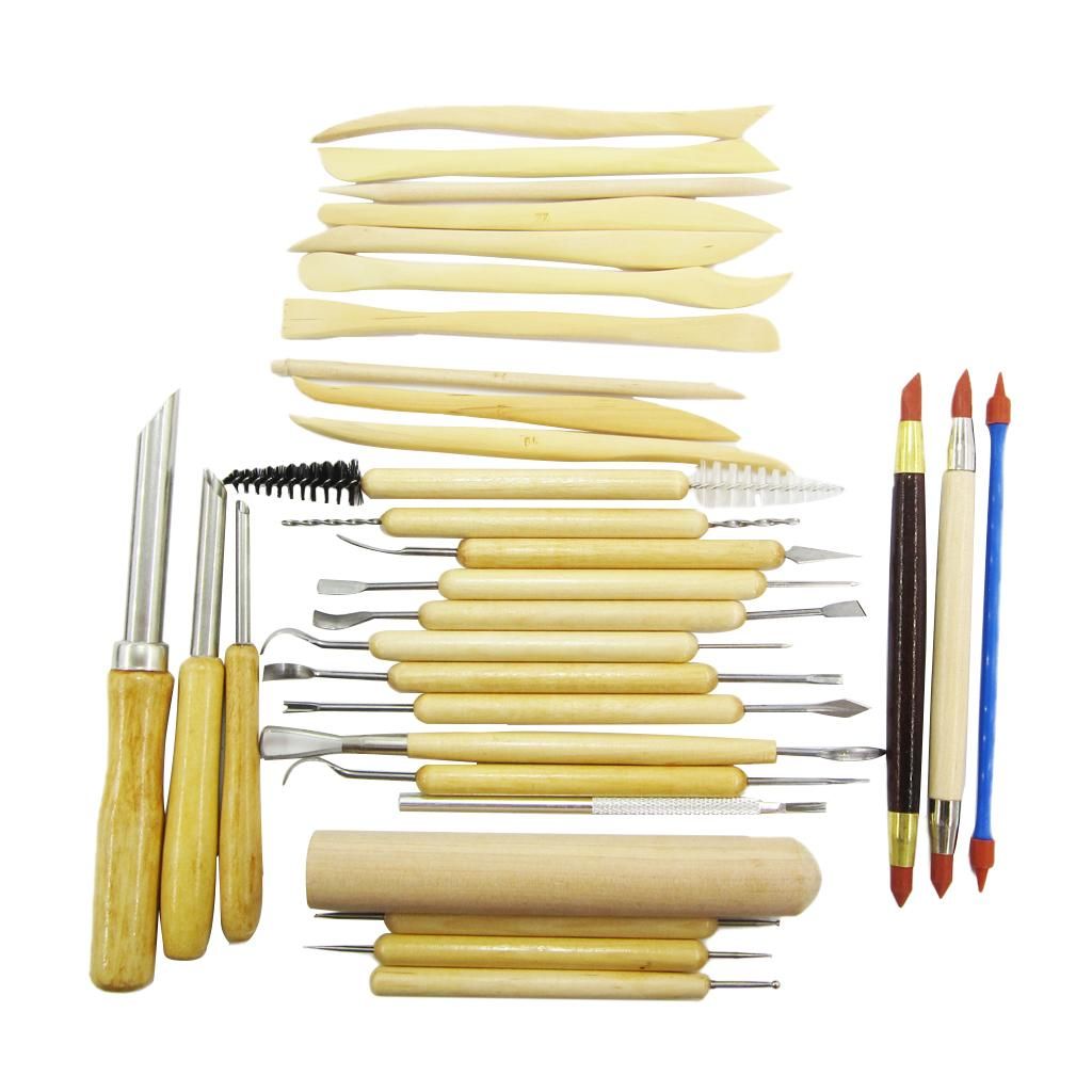 31 Pieces Ploymer Ceramic Clay Tools Complete Grinding Pieces