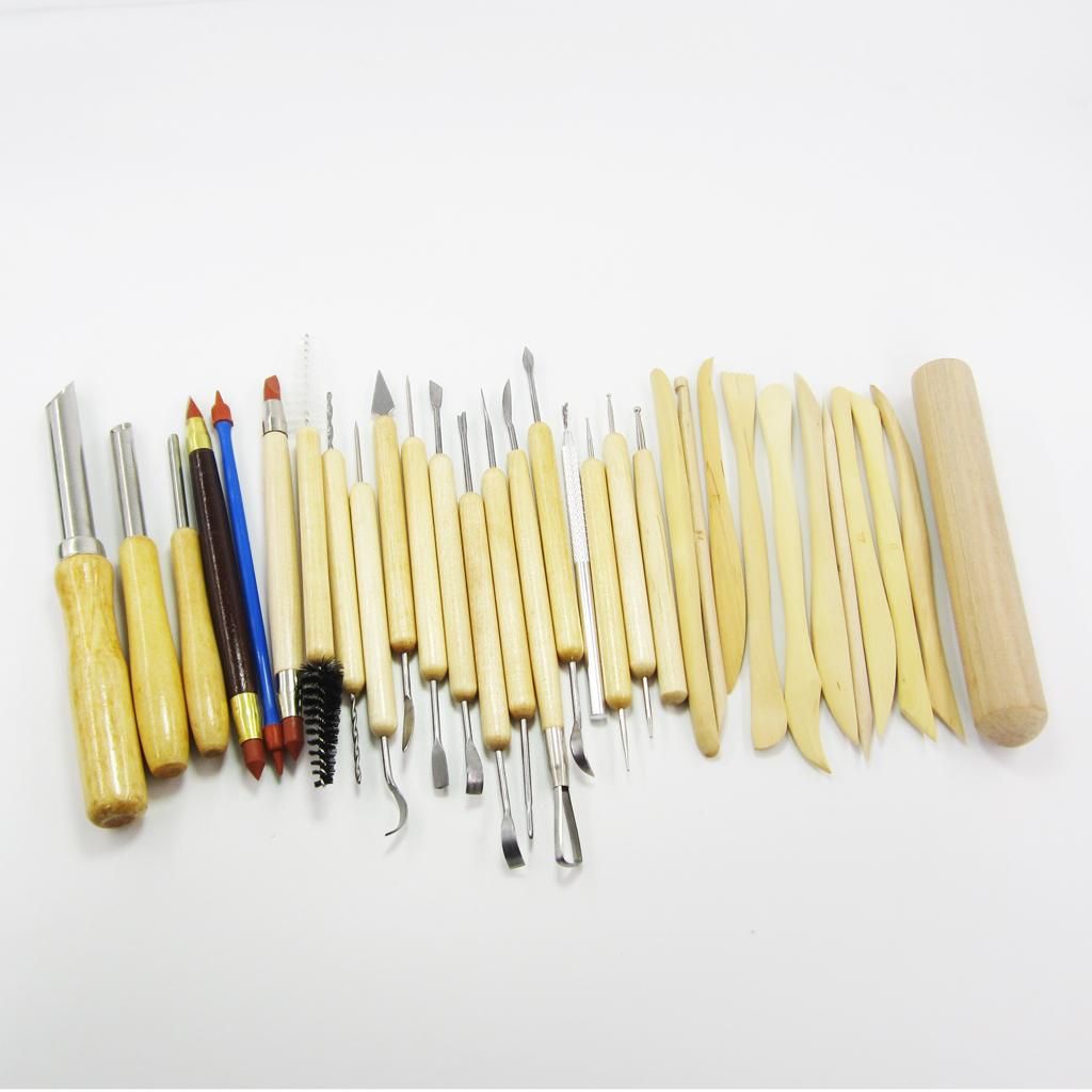 31 Pieces Ploymer Ceramic Clay Tools Complete Grinding Pieces