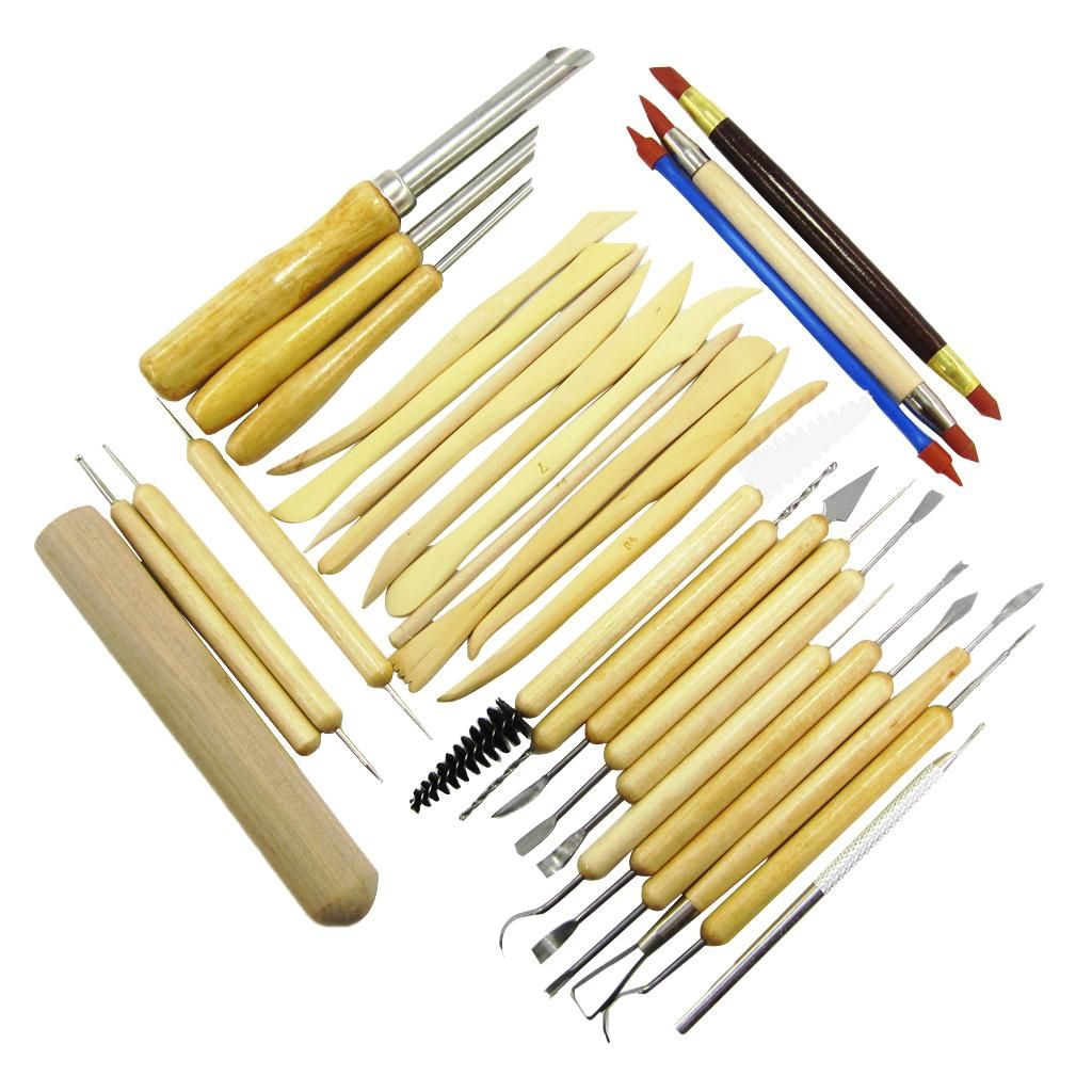 31 Pieces Ploymer Ceramic Clay Tools Complete Grinding Pieces