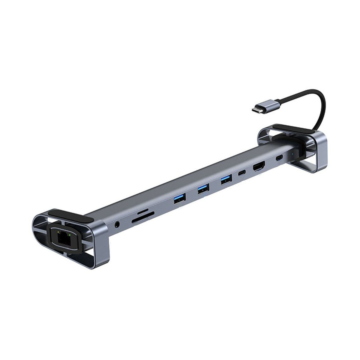 USB C HUB Type C To HDMI-Compatible 35Mm Audio Jack USB 30 Adapter 10 In 1 Type C HUB Dock USB C Splitter Laptop Stand