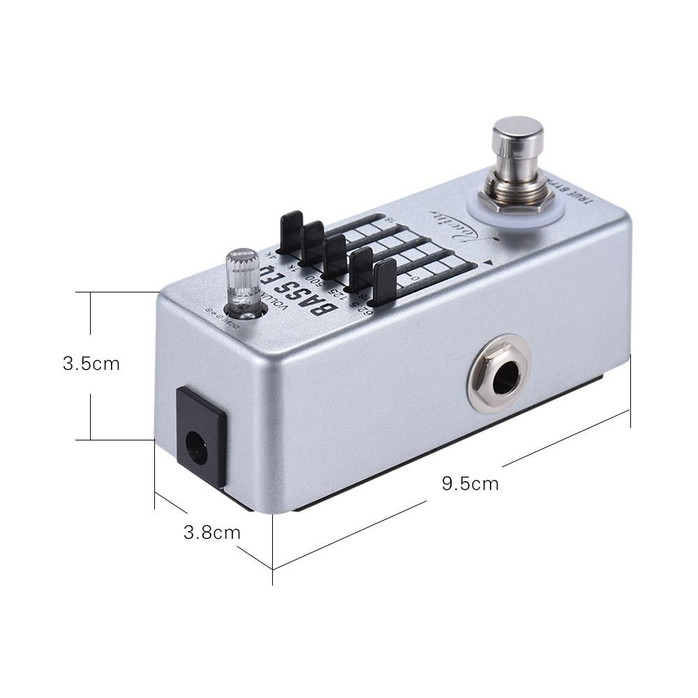 Rowin Bass Guitar Equalizer Effect Pedal 5-Band EQ Aluminum Alloy Body True Bypass