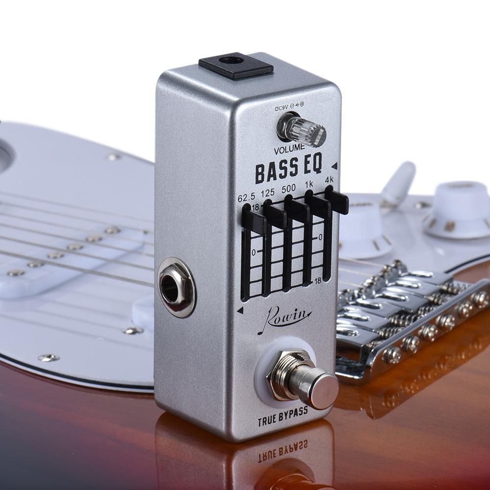 Rowin Bass Guitar Equalizer Effect Pedal 5-Band EQ Aluminum Alloy Body True Bypass