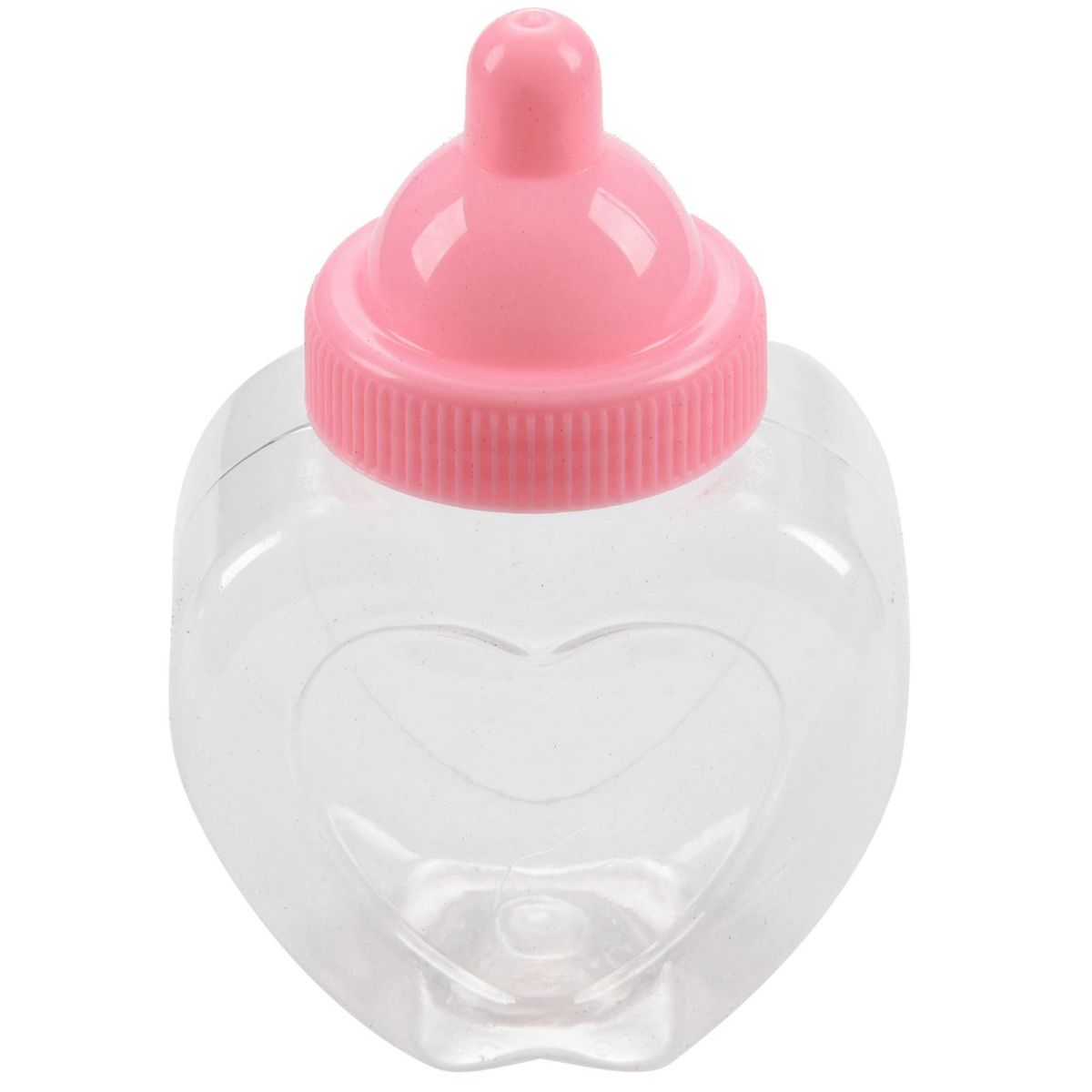 Baby Shower Party Favours Decoration Candy Filling Heart Shape Bottles 9 x 5.5cm (Pink)