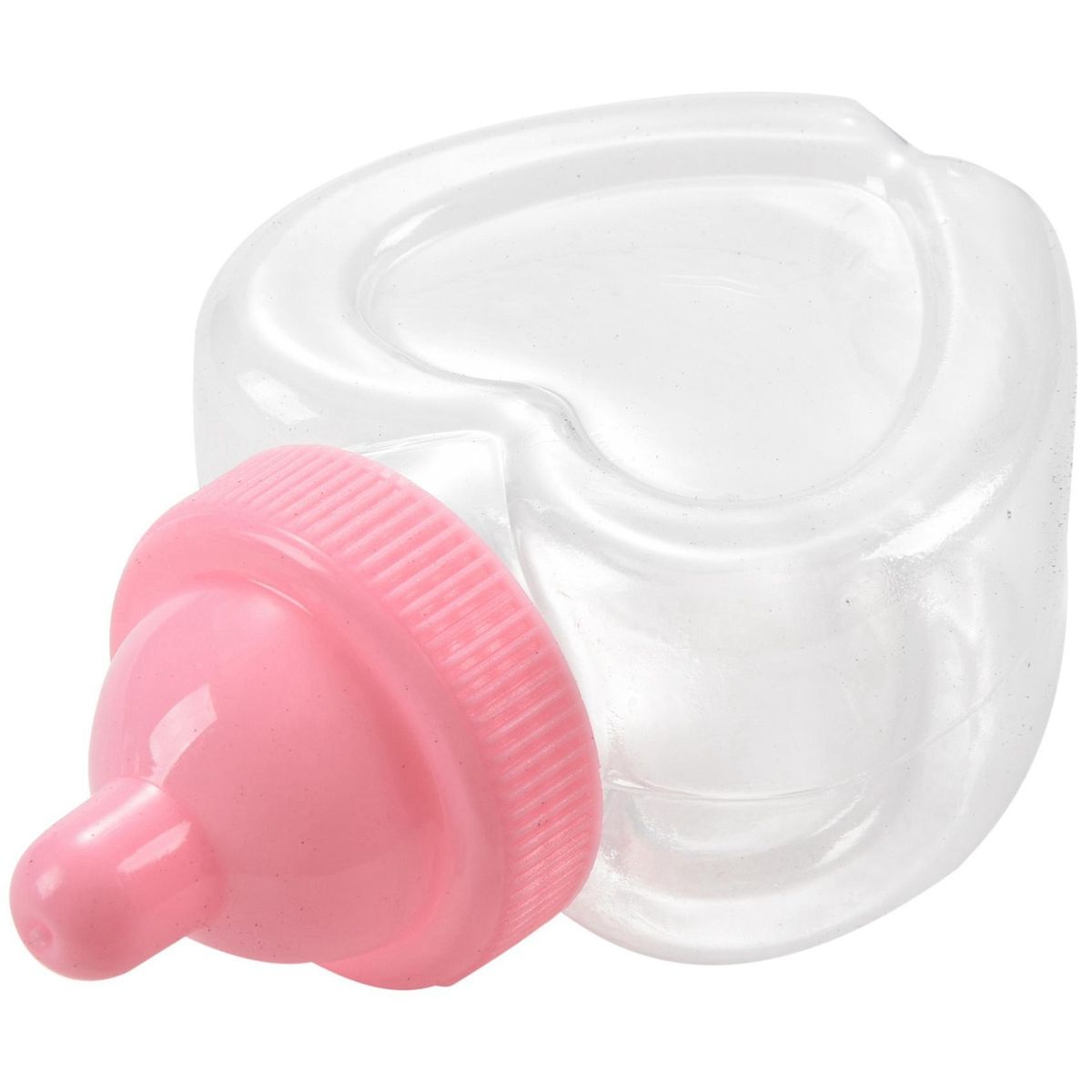 Baby Shower Party Favours Decoration Candy Filling Heart Shape Bottles 9 x 5.5cm (Pink)