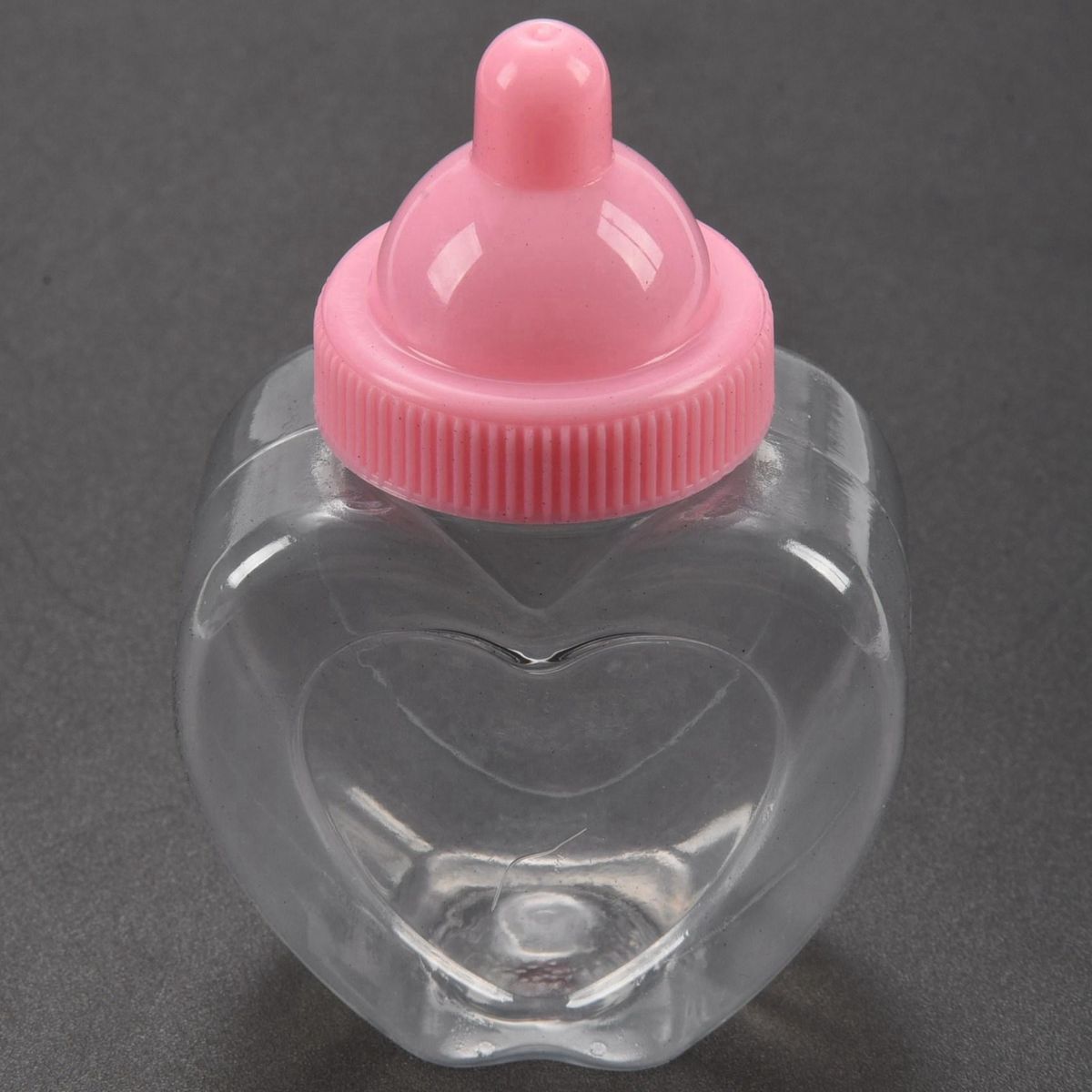 Baby Shower Party Favours Decoration Candy Filling Heart Shape Bottles 9 x 5.5cm (Pink)