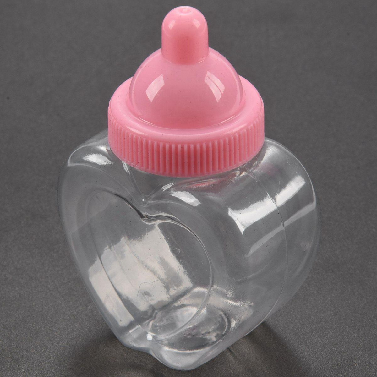 Baby Shower Party Favours Decoration Candy Filling Heart Shape Bottles 9 x 5.5cm (Pink)