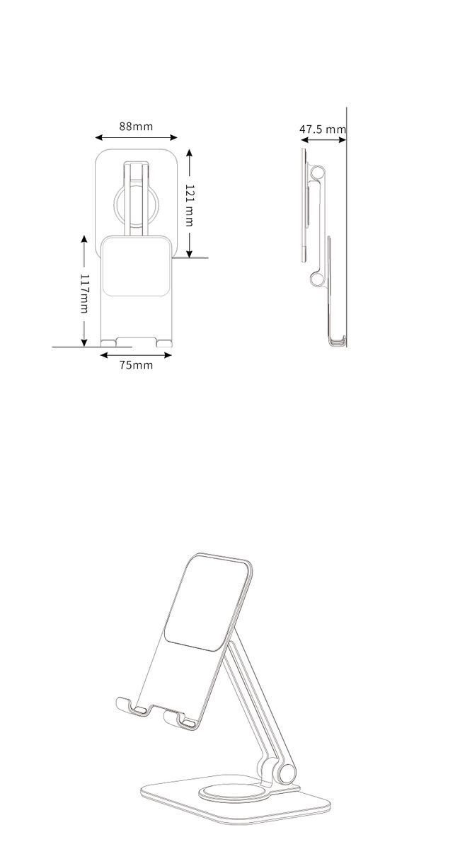 Ergonomic 360° Rotating Stand IPad, Smartphone And Tablets