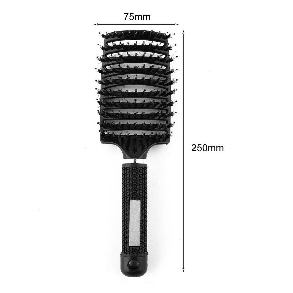 TB Hair Scalp Massage Comb Bristle & Nylon Hairbrush Wet Curly Hair Styling Toolblack