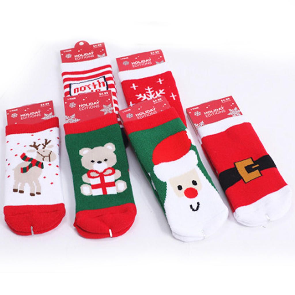 Xmas Kids Winter Sock Festive Toddler Baby Christmas Sock 1-3 Years 5