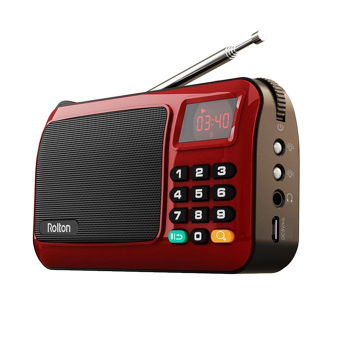 Mini USB FM Radio Full-Band With LED Display Rechargeable FM Radio Red
