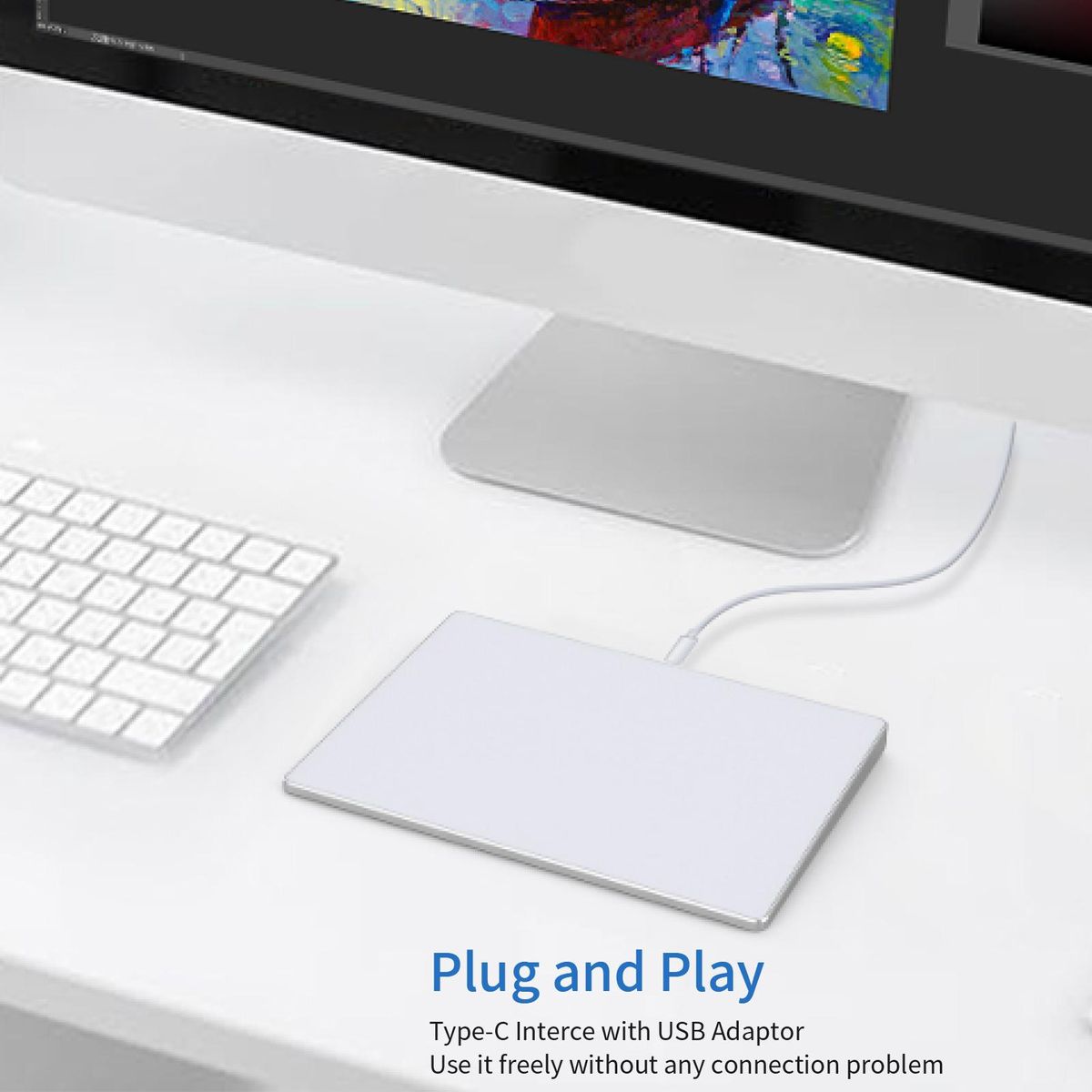 BOSTO Wired USB Touchpad Trackpad for Desktop Computer Laptop PC User Compatible with IOS System