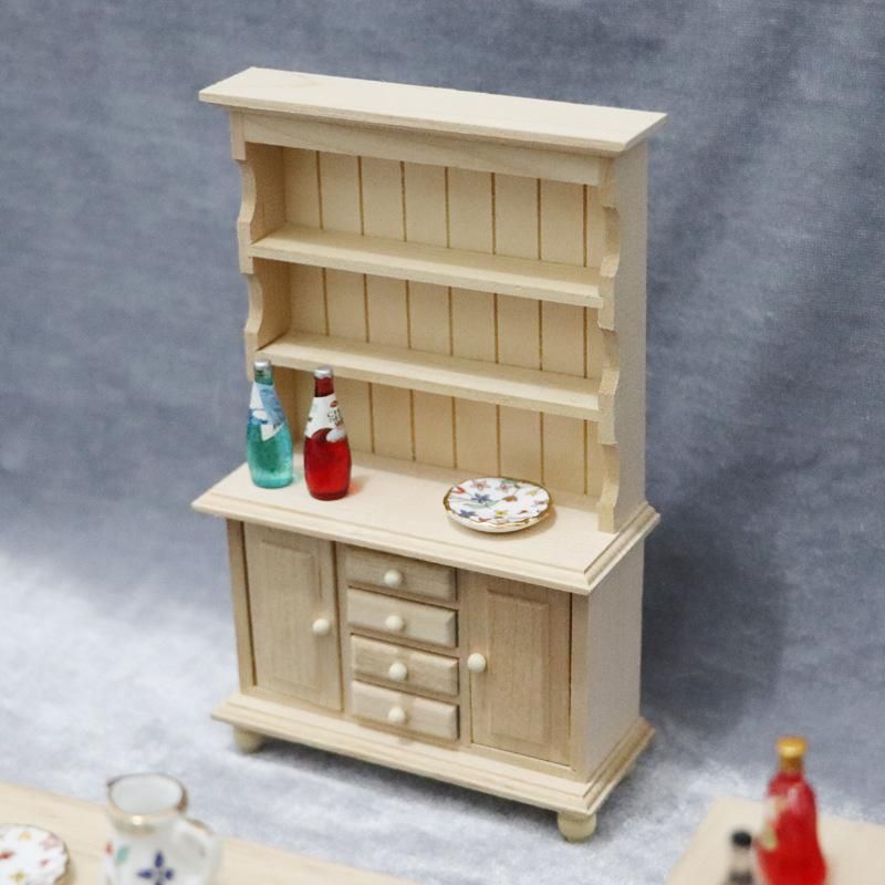 1/12 Mini Dollhouse Furniture Bookshelf Mini Cabinet Living