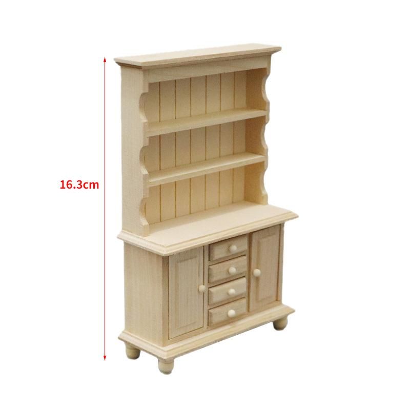 1/12 Mini Dollhouse Furniture Bookshelf Mini Cabinet Living