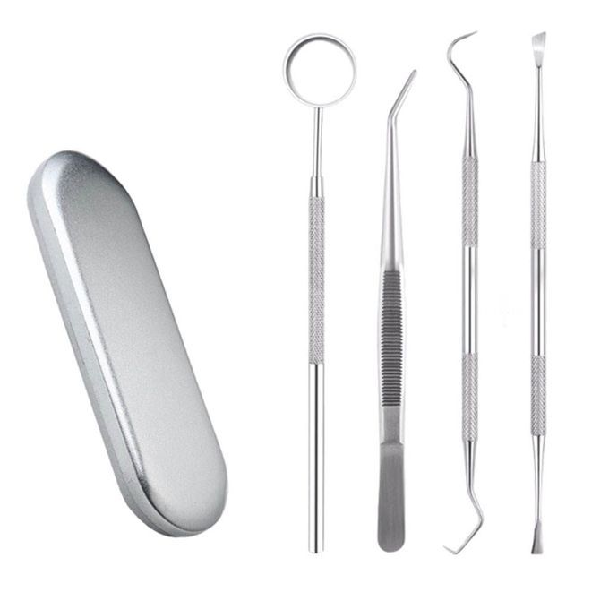 Dental Tools Cleaning Kit Personal Use Stainless Steel 4 Pieces