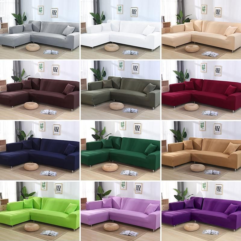 Elastic Sofa Cover All-Inclusive Universal Cover L-shaped Concubine Sofa Cover Leather Sofa Cover Full Cover Combination Four Seasons Wholesale black Double seat 145-185cm
