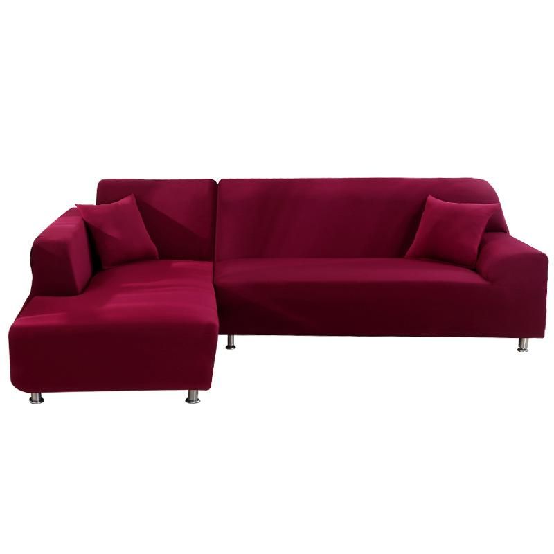 Elastic Sofa Cover All-Inclusive Universal Cover L-shaped Concubine Sofa Cover Leather Sofa Cover Full Cover Combination Four Seasons Wholesale black Double seat 145-185cm