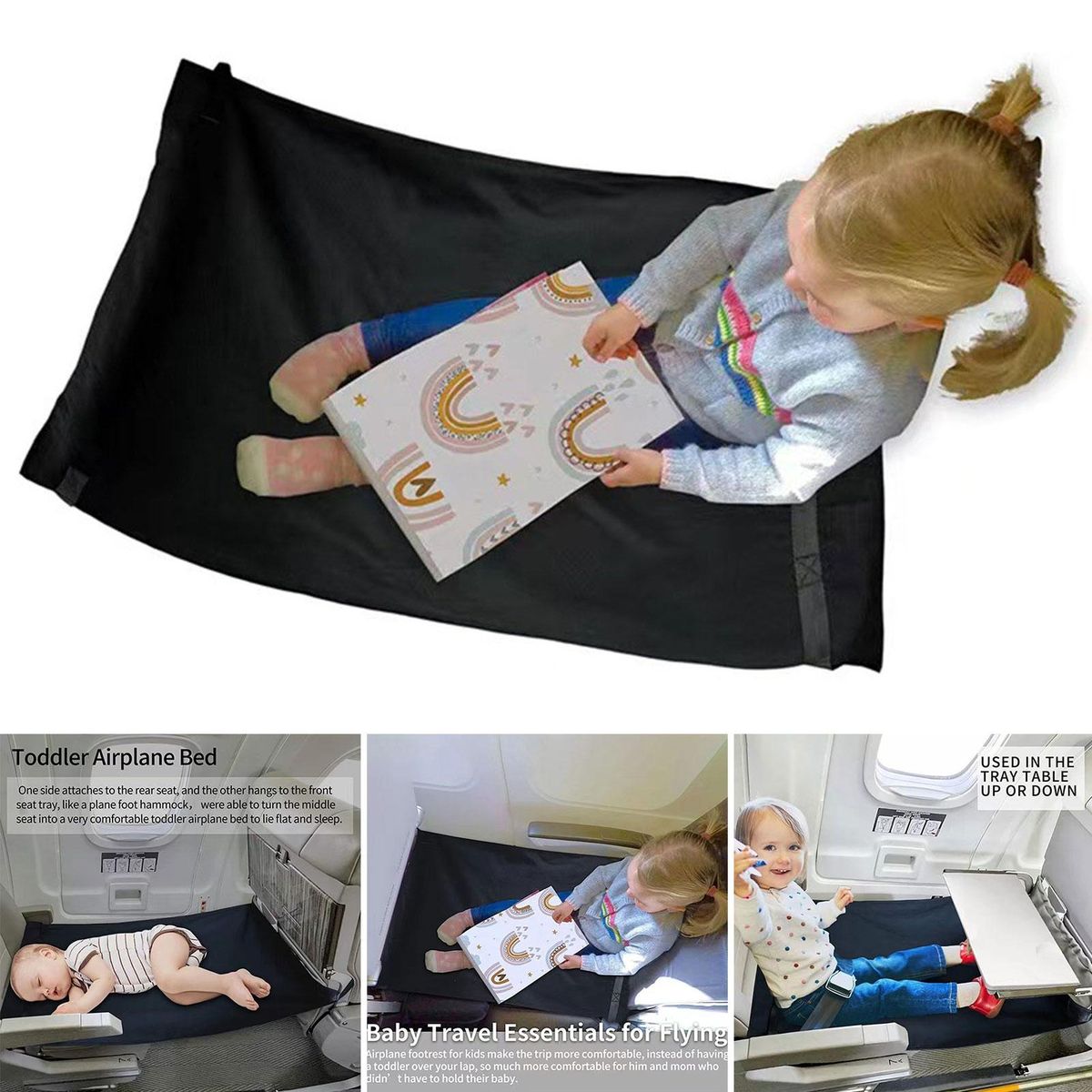 Toddler Airplane Bed Travel Use Toddler Airplane Seat Extender Black