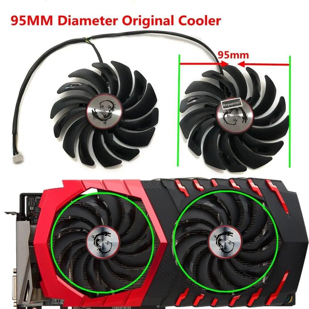 2pcs/lot gtx1080 gtx1070 gtx1060 gpu cooler Fans Video Card fan For MSI GTX 1080/1070/1060 GAMING GPU Graphics Card Cooling