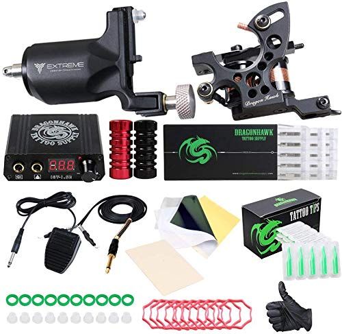 Extreme Tattoo Kit 2 Pro Rotary Machine Coil Gun Power Supply