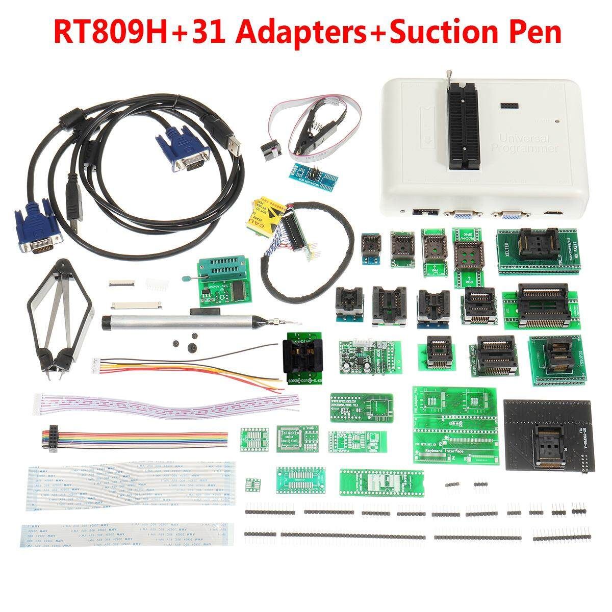 RT809H Flash Programmer EMMC-NAND +31 Adapters With Cables EMMC-NAND+Suction Pen