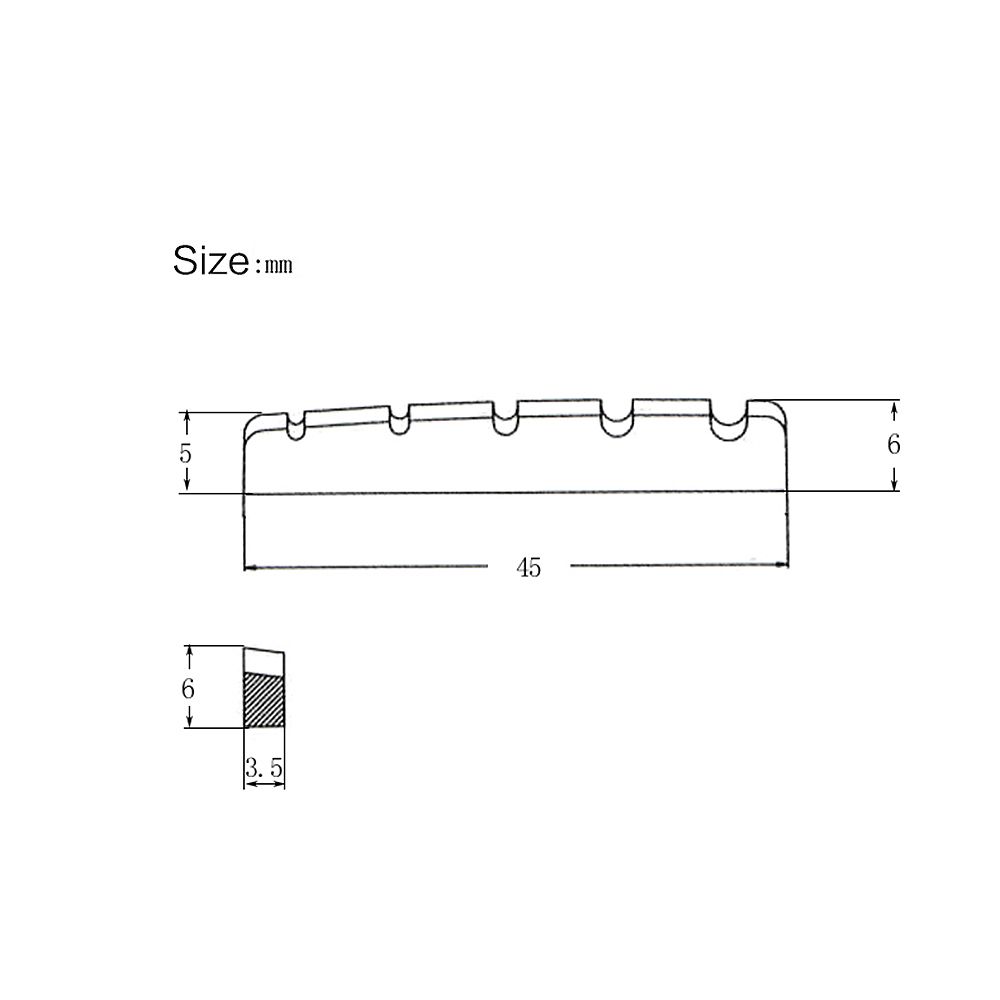 Pre-slotted Brass String Nut For 5-string Electric Bass