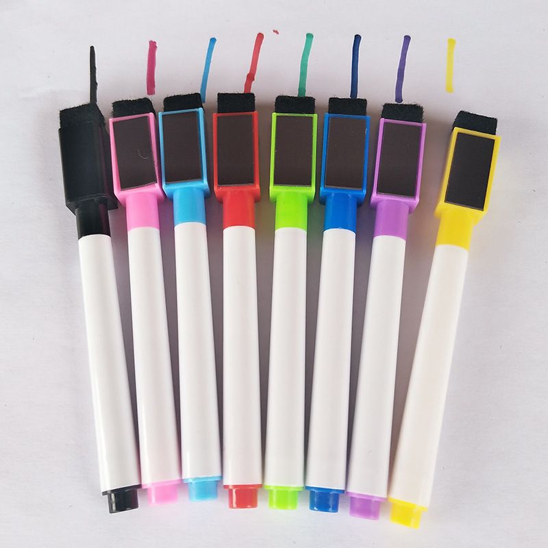 8pcs\set Erasable Colorful Black Whiteboard Pen Ma
