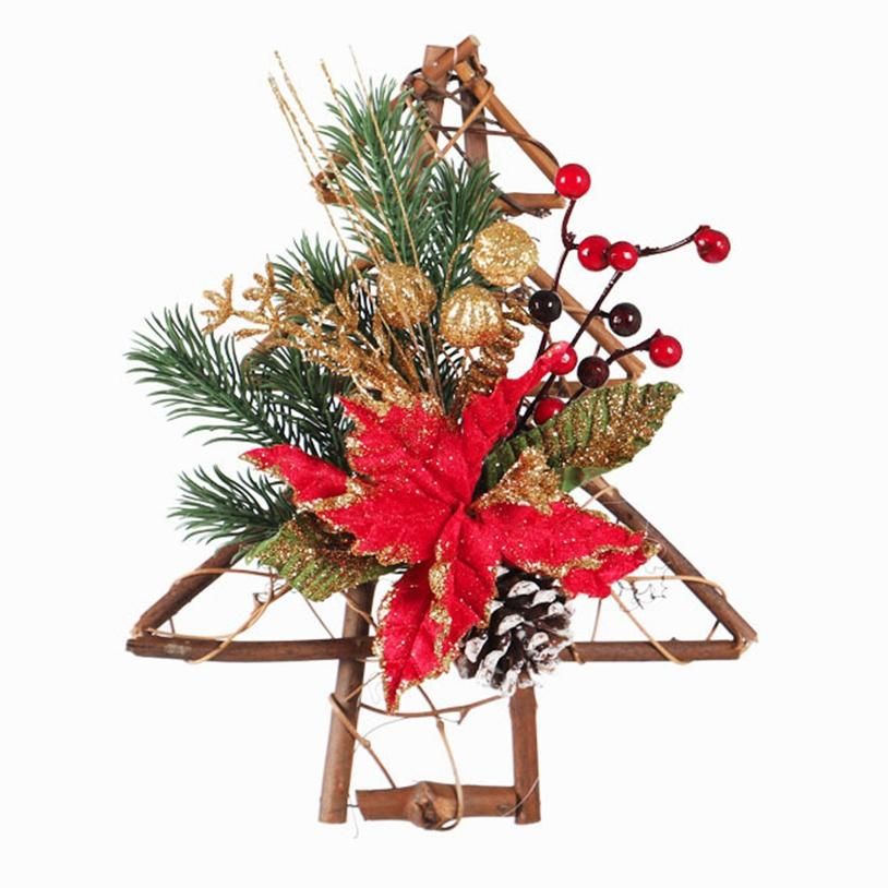 12X10 Inch Pinecone Wreath with Christmas Tree Shape