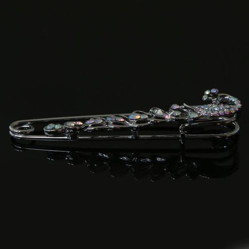 Silver   Rhinestone   Crystal   Peacock   Wedding   Bridal   Brooches