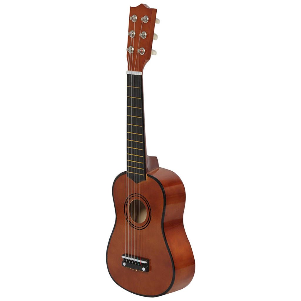 Portable Wooden Mini 6-strings Acoustic Guitar Clear Sound 535 Coffee