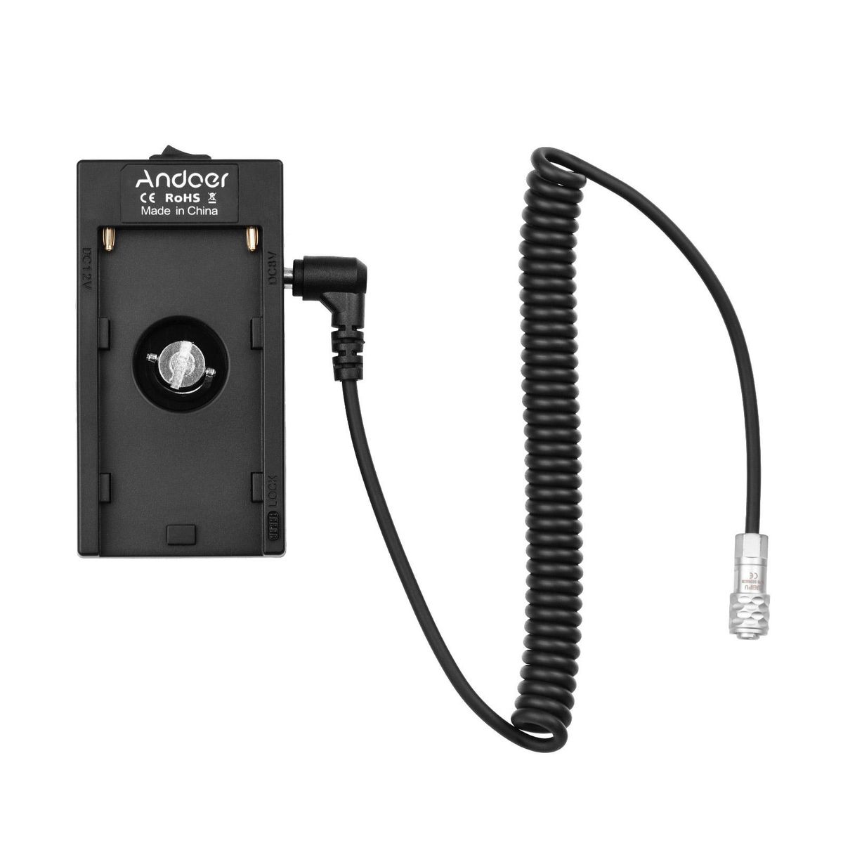Andoer NP-F970 F750 Battery Plate Holder Adapter + BMPCC Power Adapter Cable Compatible with BMPCC 4K/ 6K Cameras