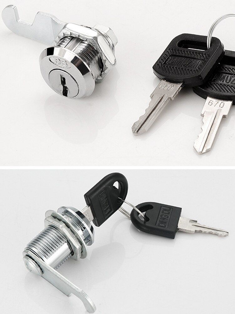 2 Keys Safe Cam Lock Office Door Cabinet Box Cupboard Lock Letter Wardrobe Safety Drawer Locker Cylinder Lock