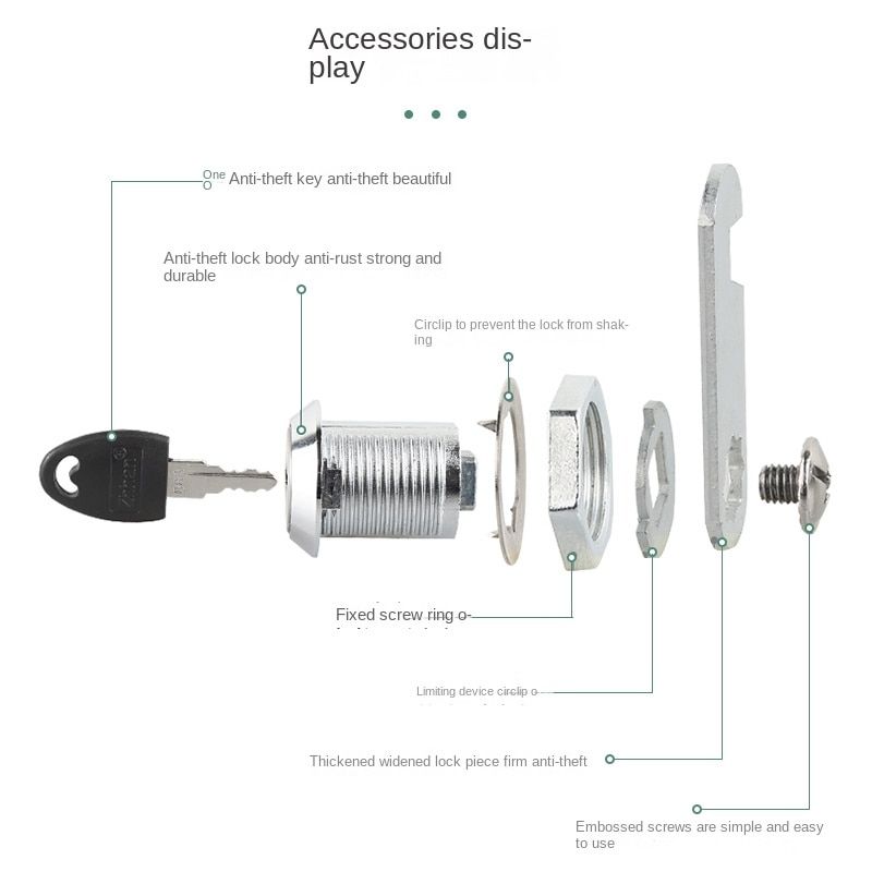 2 Keys Safe Cam Lock Office Door Cabinet Box Cupboard Lock Letter Wardrobe Safety Drawer Locker Cylinder Lock