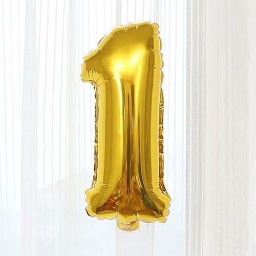 Birthday Number Balloon - Gold - 1