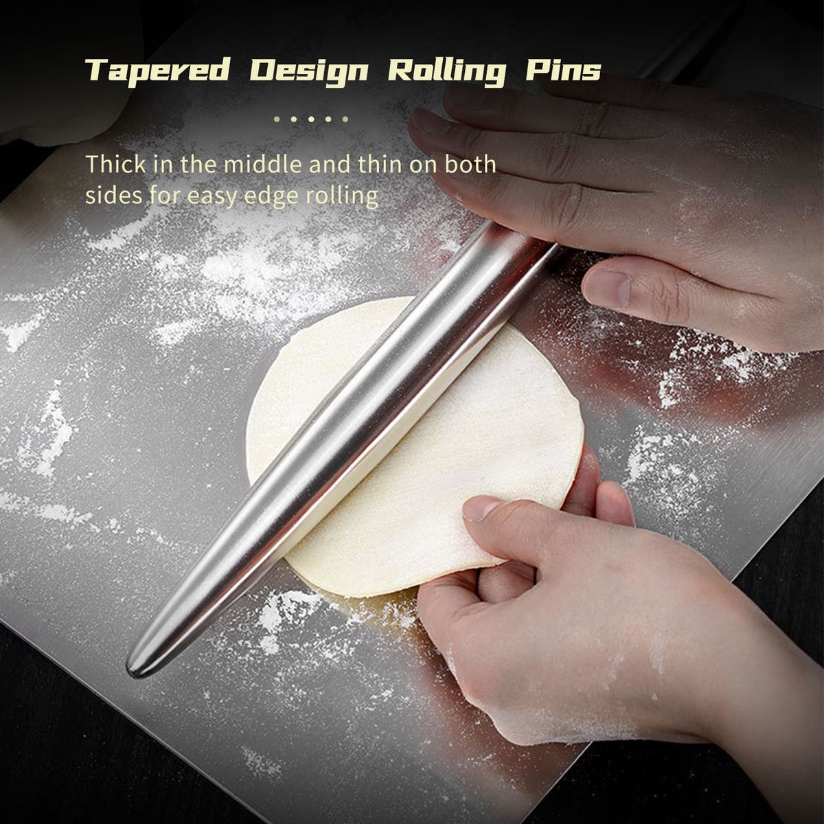 Dough Rolling Pins Smooth Stainless Steel Rolling Pins For
