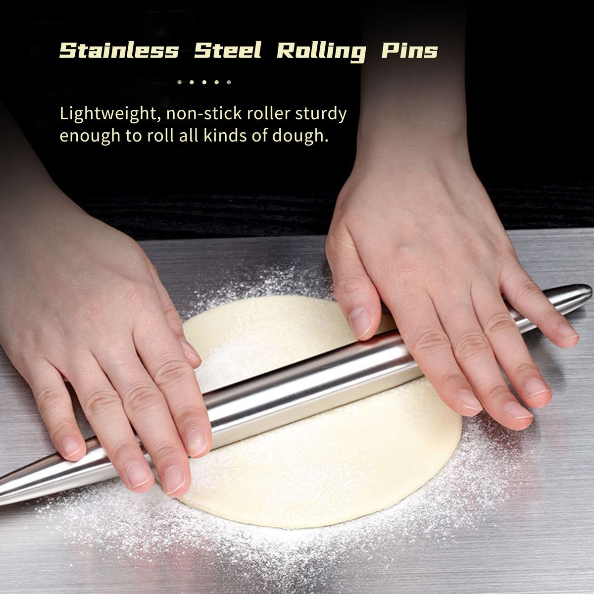 Dough Rolling Pins Smooth Stainless Steel Rolling Pins For