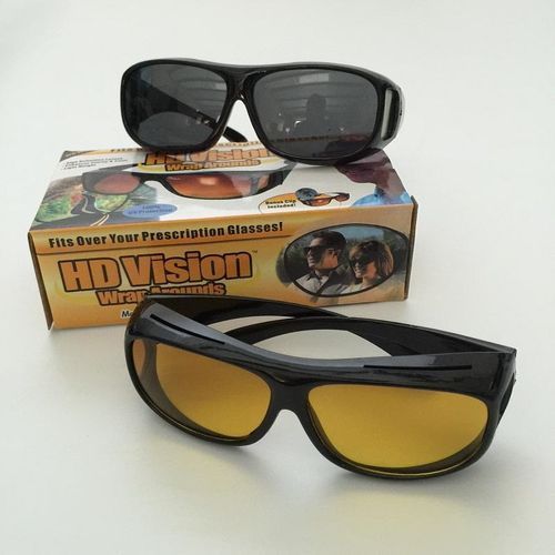 2pcs HD Vision Wraparound Day & Night Driving Glasses