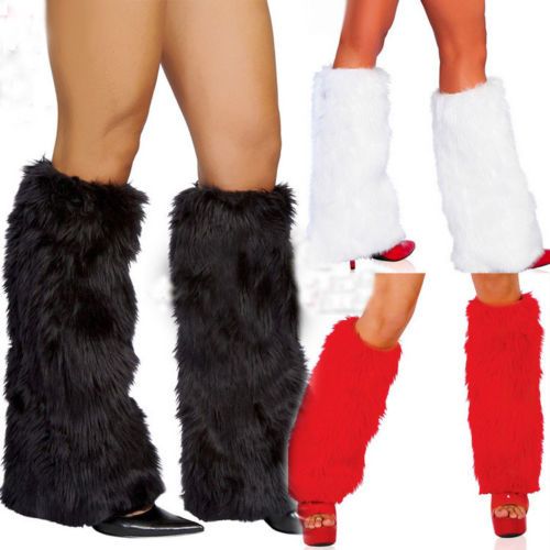 Hot Women Faux Fur Leg Warmers Fluffies Shaggy Boot Shoes C
