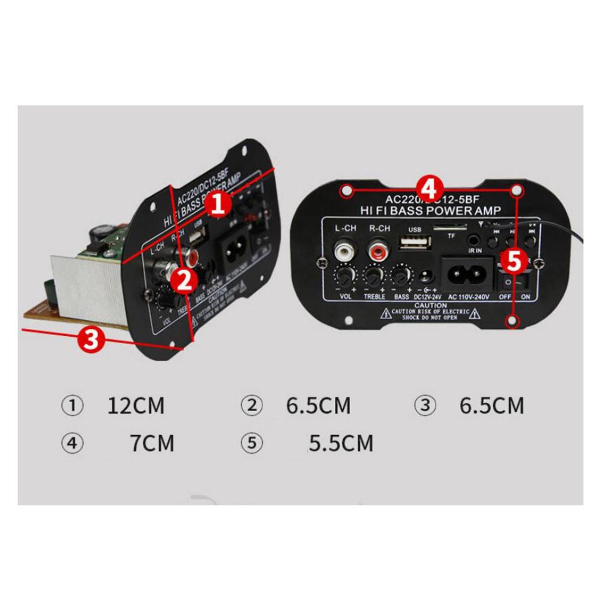 Car Bluetooth  Bass Power Subwoofer AMP Car Mini