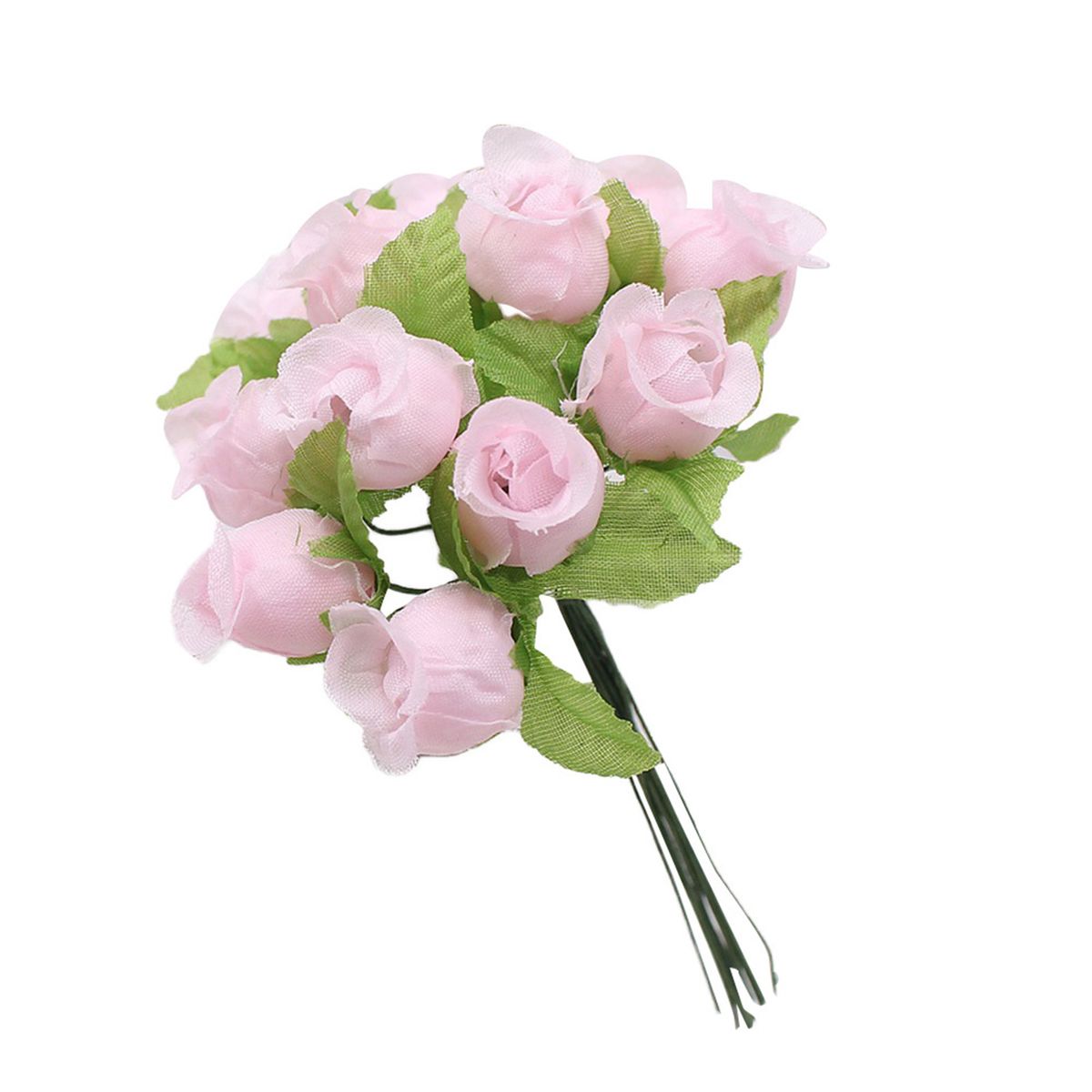 12Pcs/Bouquet Artificial Rose Anti-droop Easy To Bend-Pink