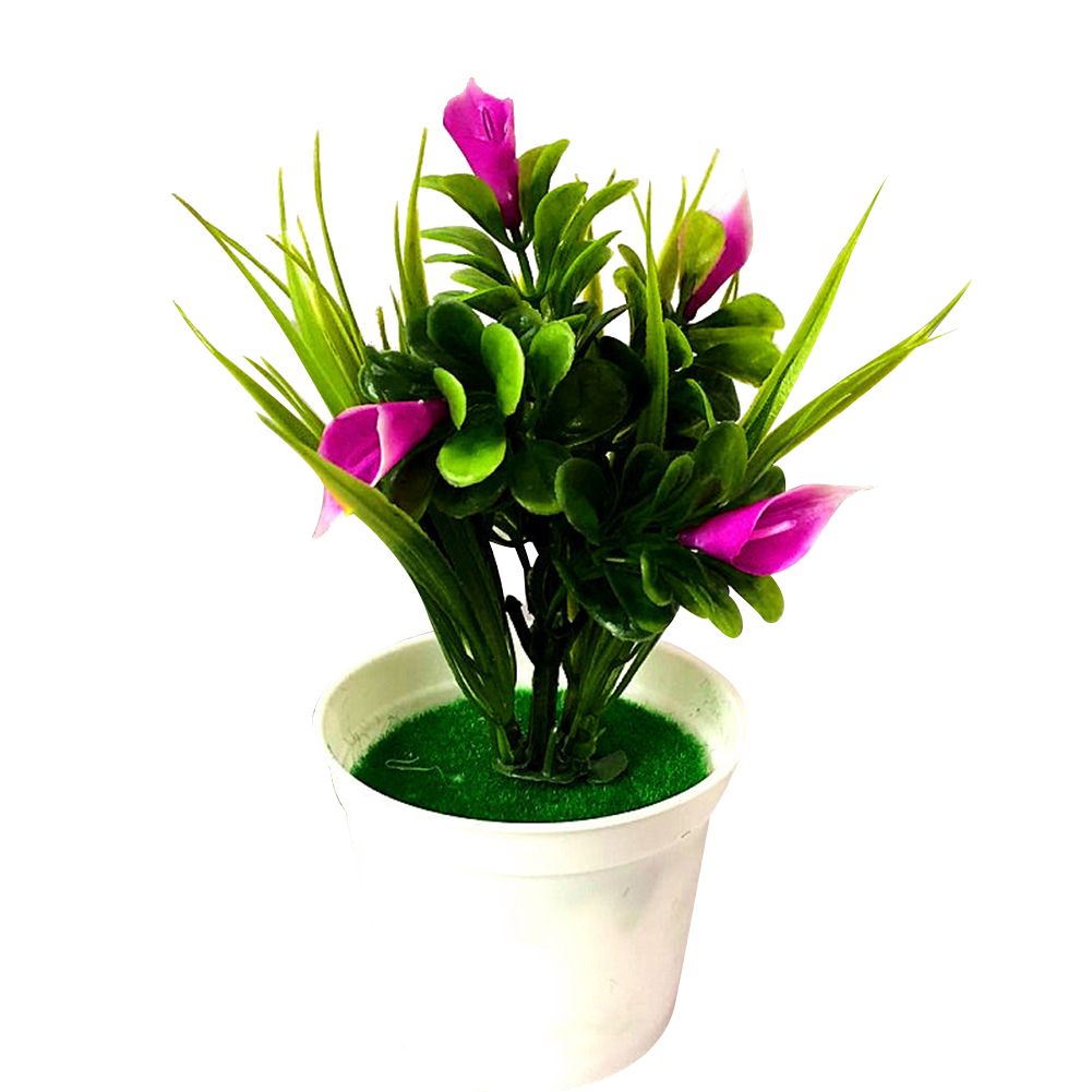 Artificial Flower Plant Potted Bonsai Garden Home Table Party Room Decoration-Purple Red