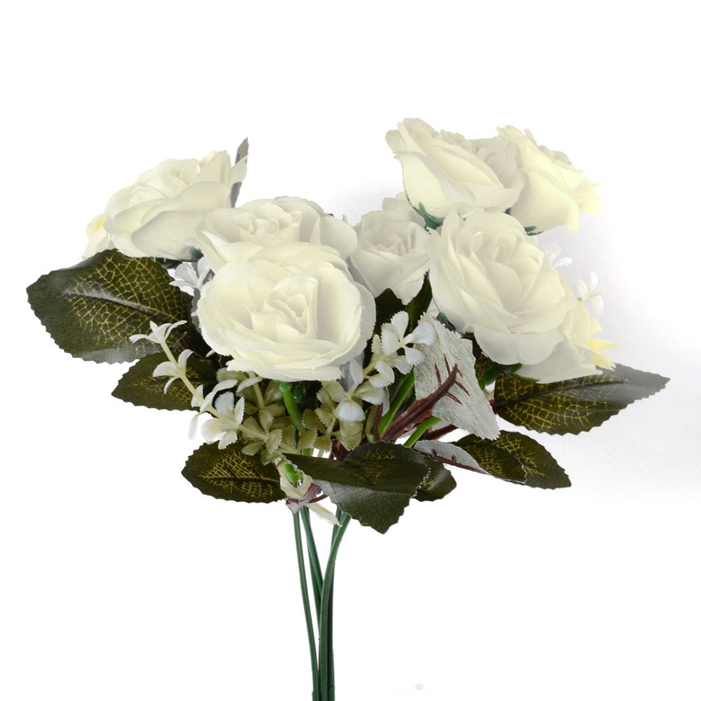 6Pcs Artificial Silk Fake Flowers Floral Wedding Bouquet-