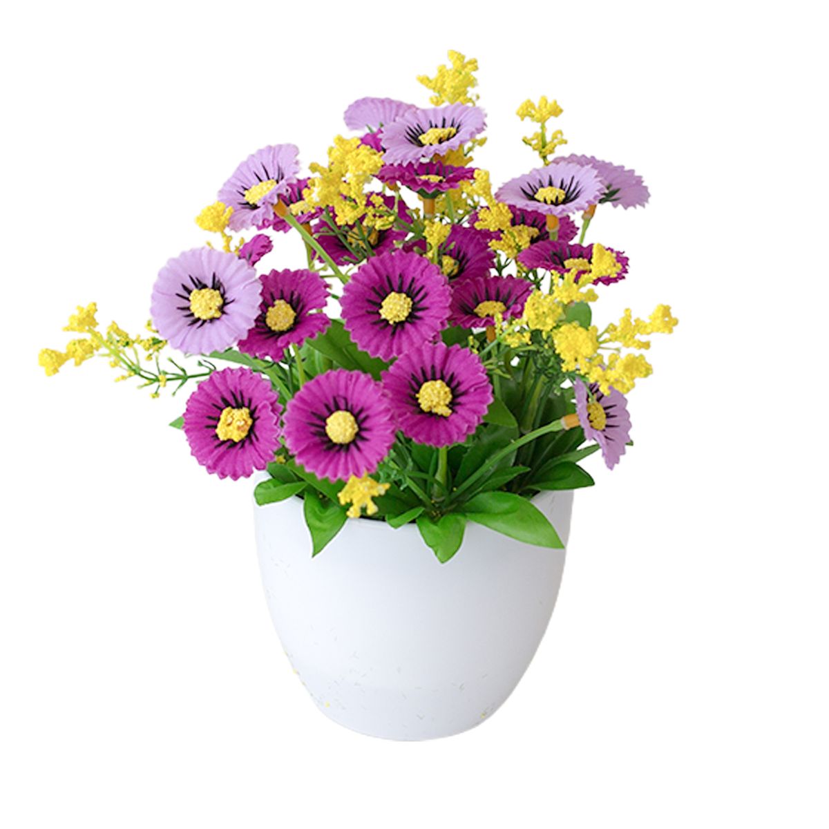 Artificial Flower Pot Chrysanthemum Desktop Decor-Purple