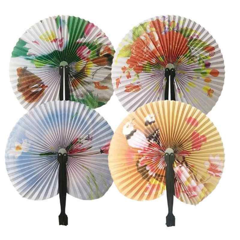 ZXY9539 Fan Wedding Fancy Folding Pattern Home Floral Oriental Party Fans Hand Random 6pcs/lot Chinese Paper Gift Favors Decor