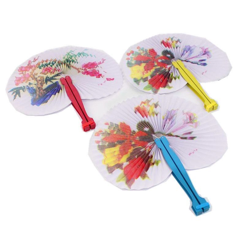 ZXY9539 Fan Wedding Fancy Folding Pattern Home Floral Oriental Party Fans Hand Random 6pcs/lot Chinese Paper Gift Favors Decor