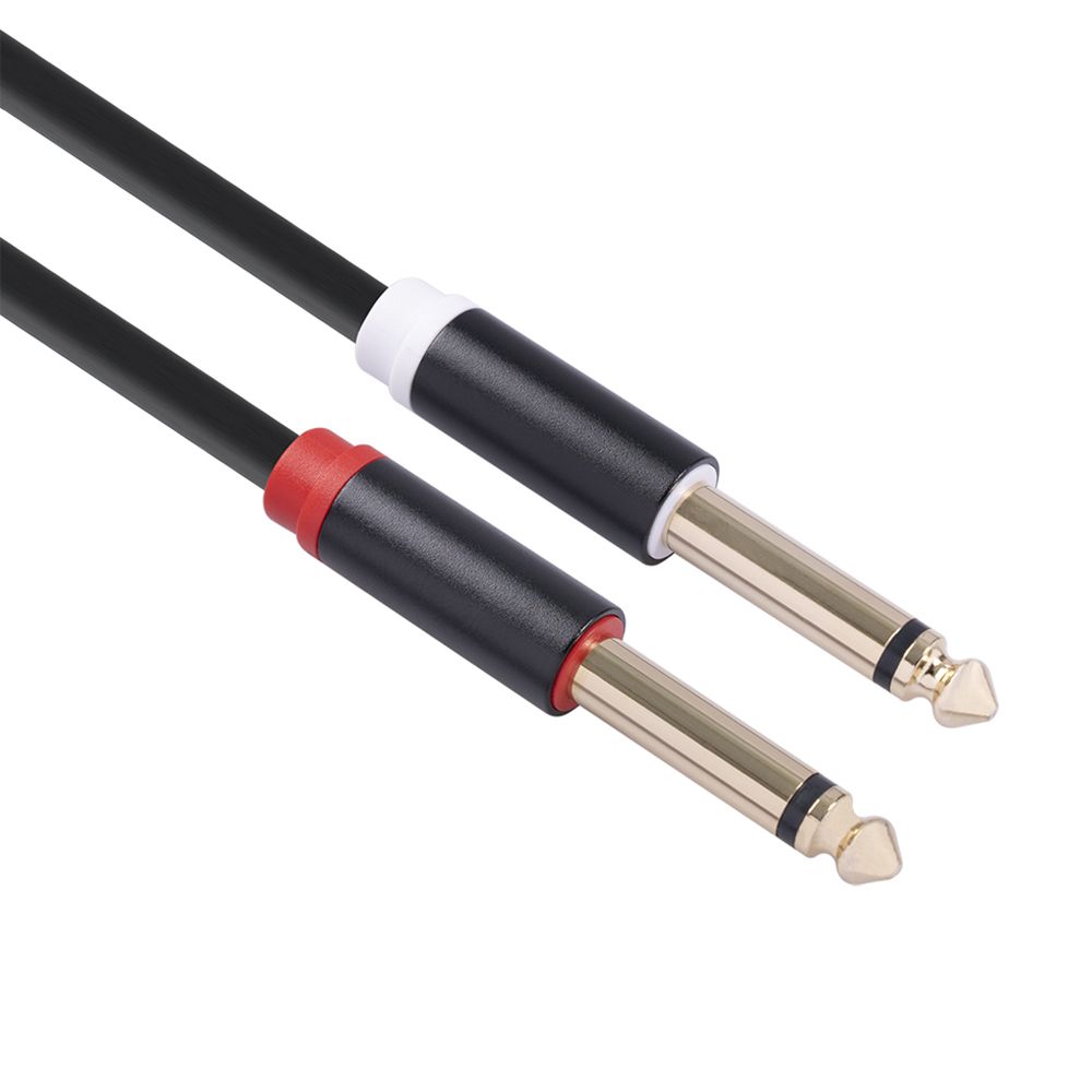 Dual 1/4'' TS To Dual RCA Audio Interconnect Cable 2×6.35mm