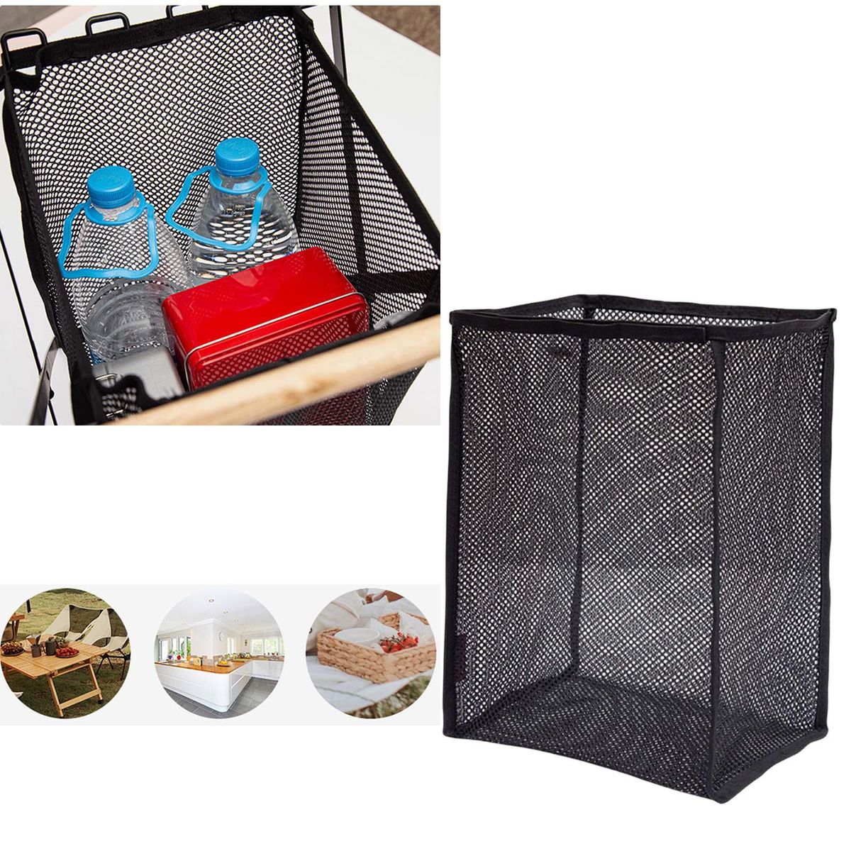Portable Mesh Laundry Basket Wash Bag Organizer Multifunctional Hamper