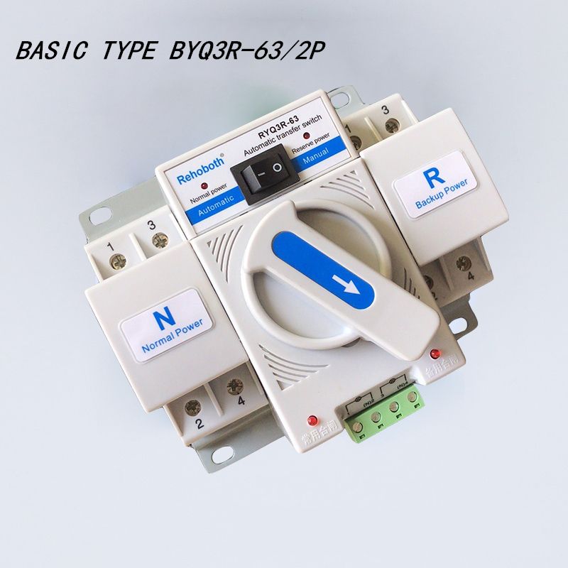 Automatic 4P Type Dual Power 2P AC350-415V ATS AC200V-240V Switch Transfer MCCB