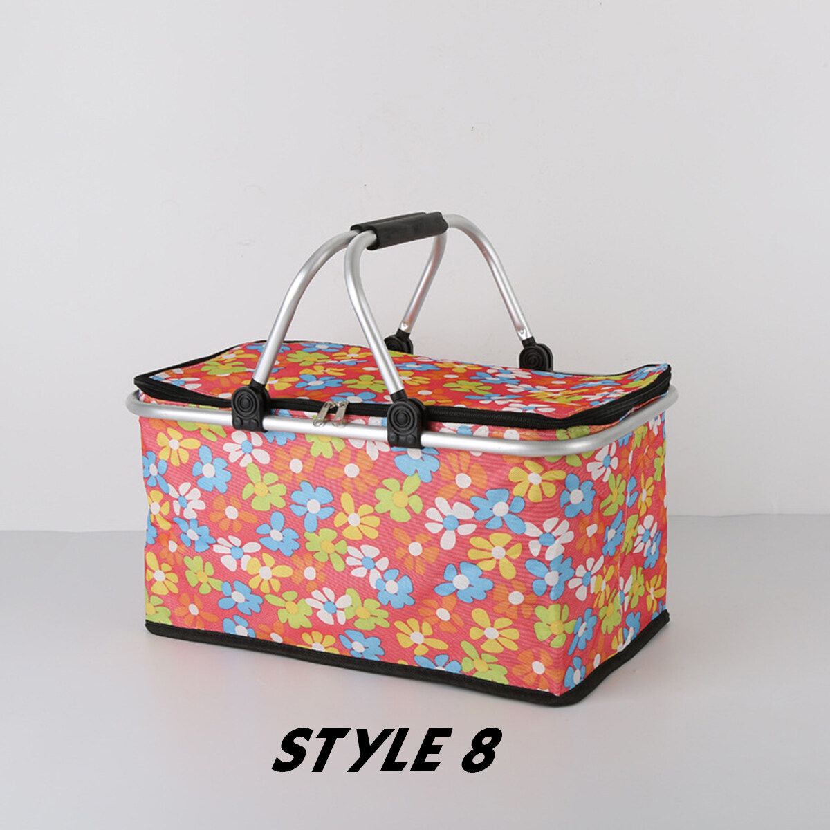Foldable Cool Bag Picnic Basket Thermal Insulated Storage Bag Cooler For Food Drink Lunch 8