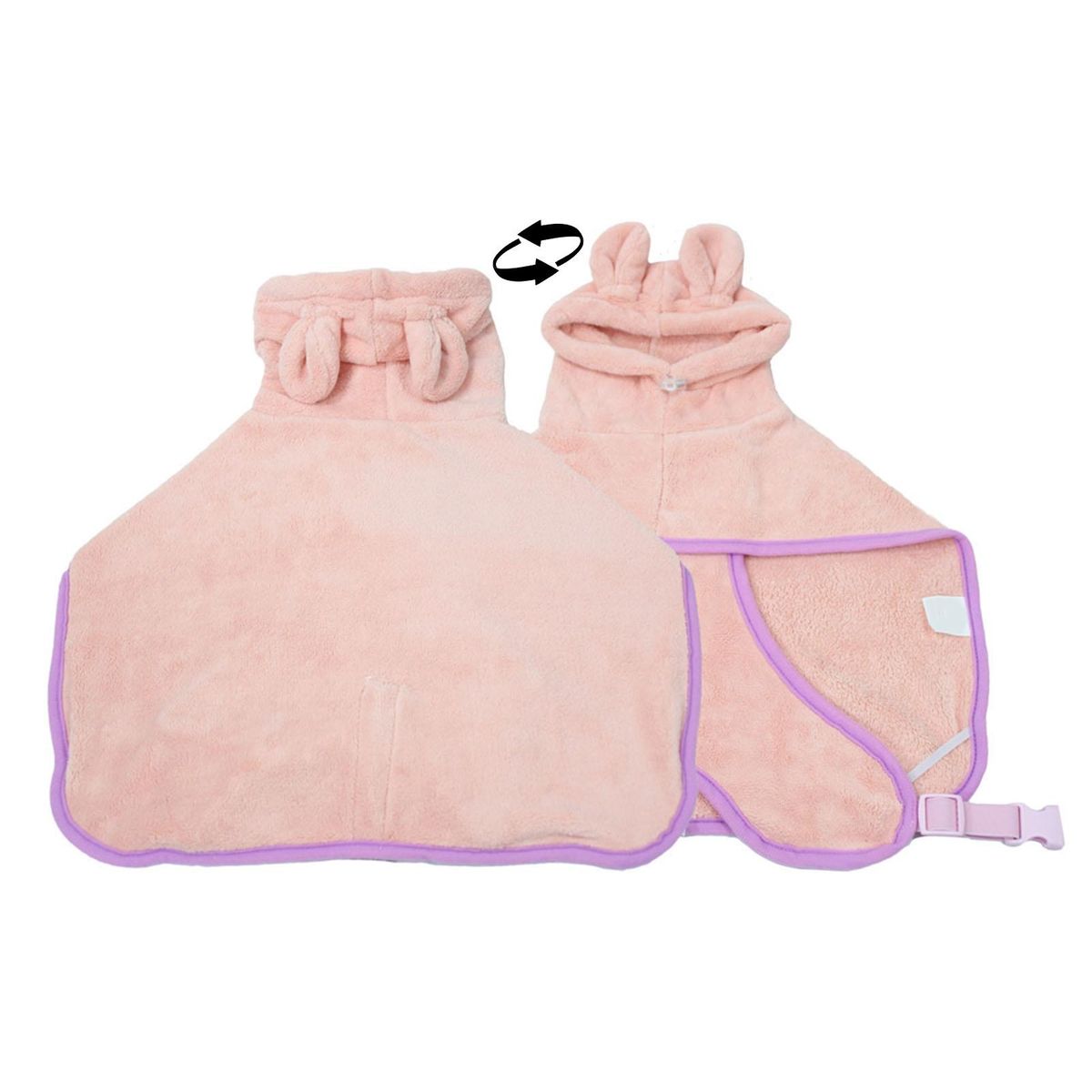 Pet Drying Coat Large Medium Small Dogs Cats Robe Towel Pink